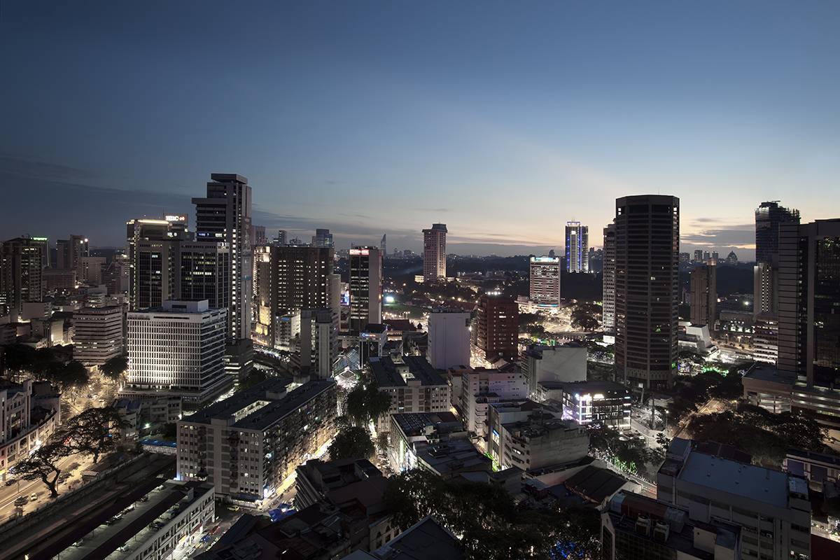 Kuala Lumpur Skyline – Night: A view of beautiful Kuala Lumpur city skyline by night